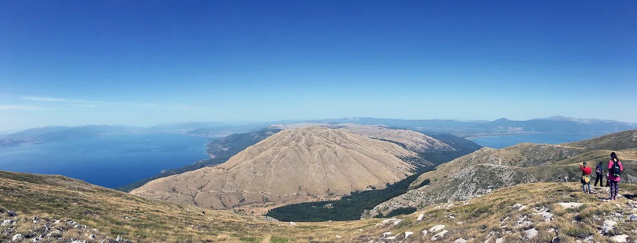 The sweeping Galičica mountains between Lake Ohrid and Lake Prespa