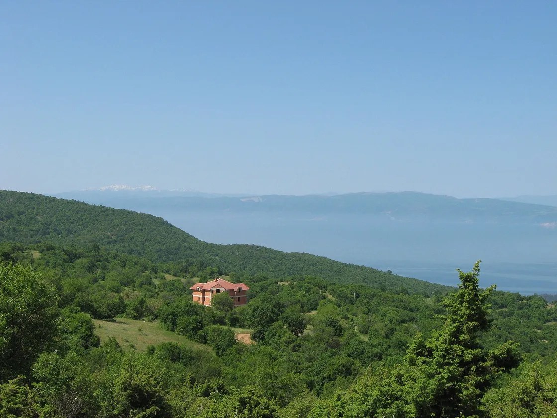 Wooded Galičica slopes overlooking Lake Ohrid